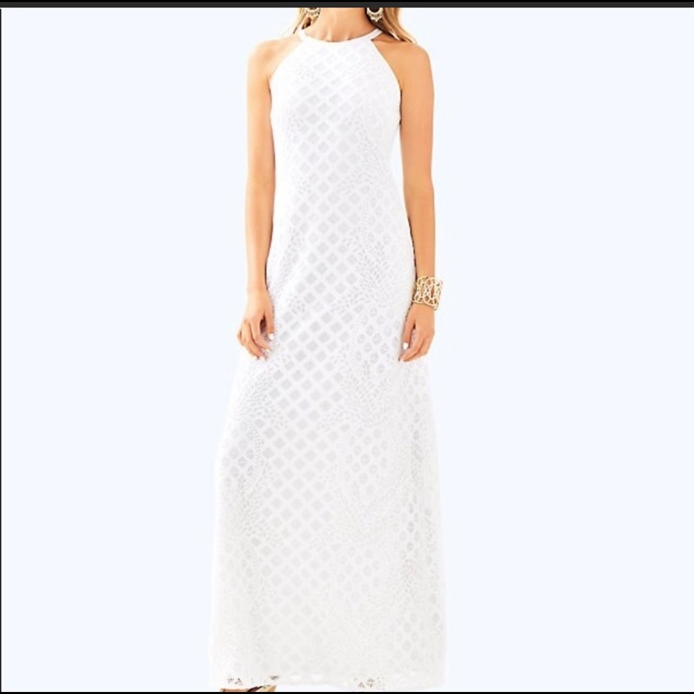 Lilly Pulitzer White Lace Pearl Maxi